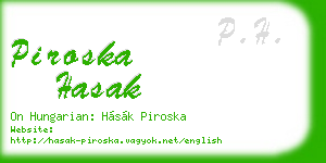 piroska hasak business card